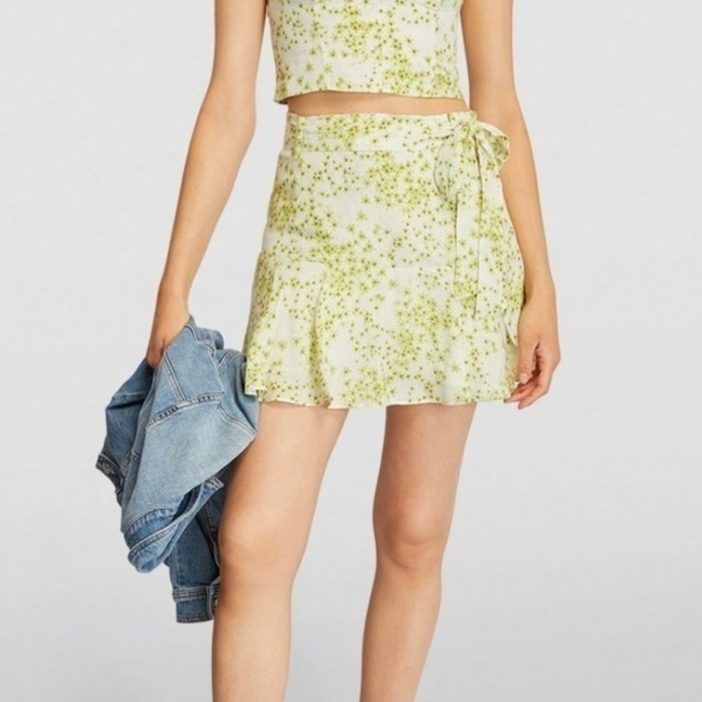 New AllSaints Frida Amanzi Skirt Skort Lime Green